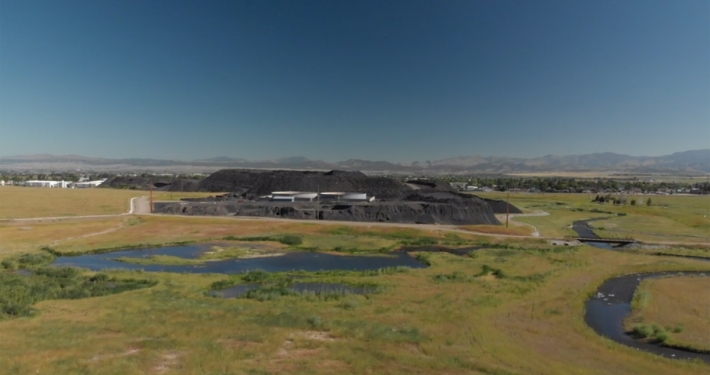 Aerial shot of the former ASARCO site at East Helena Montana